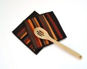 Fall Pot Holders, Brown Pot Holders, Modern Kitchen Decor, Quilted Hot Pads, Hostess Gift, Brown Kitchen Accessories