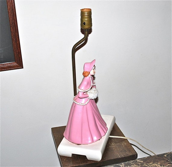 Pink Mauve Lady Lamp Vintage 1940s by GladysGlover on Etsy
