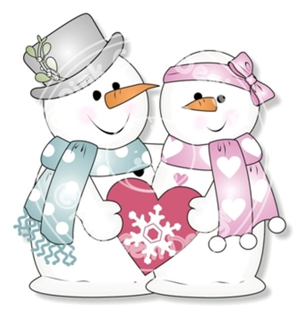 Digital Digi 'Chilly in Love' Stamp.Snowmen