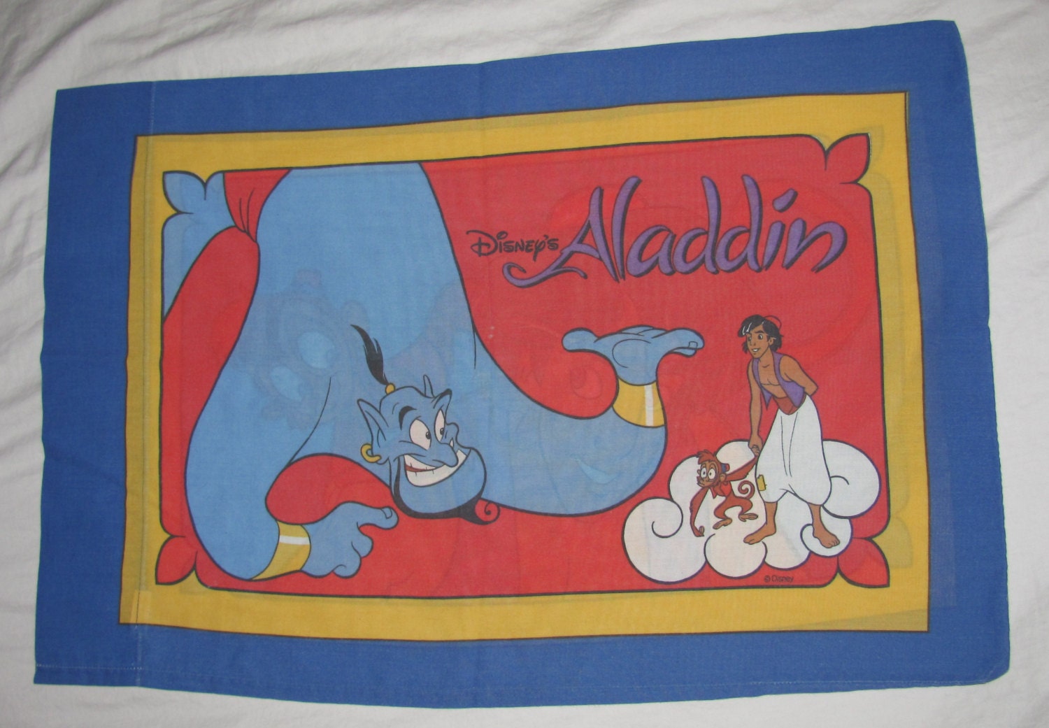 Vintage Disney Aladdin Twin/Standard Pillow Case Aladdin
