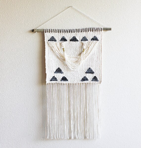 Gold Triangles Draped Woven Wall Hanging