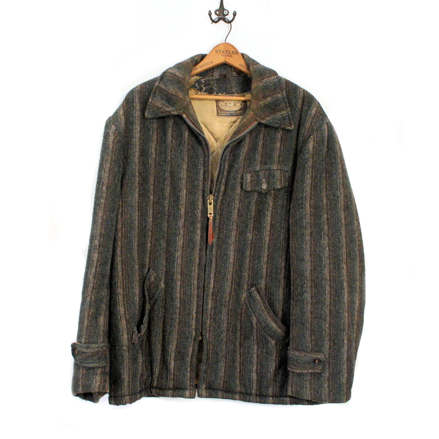 1940s Men's Work Coat Carter's Workwear Distressed