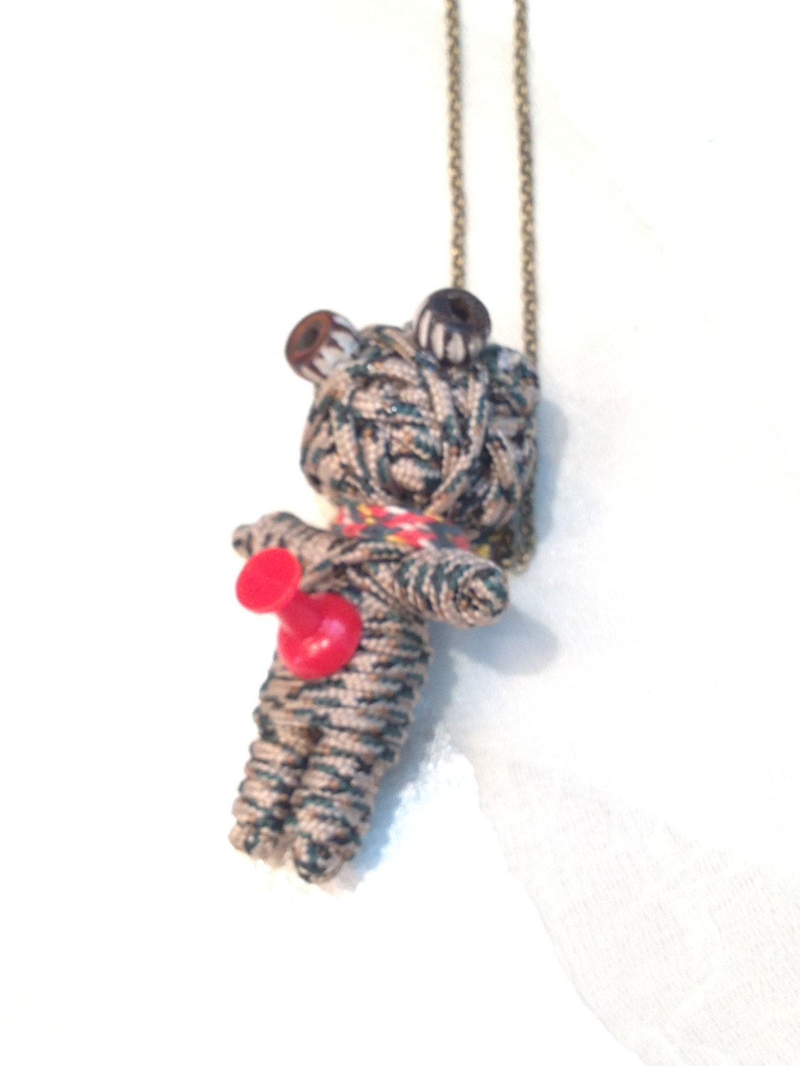 Voodoo Doll Necklace Handmade Jewelry for Halloween & Day of