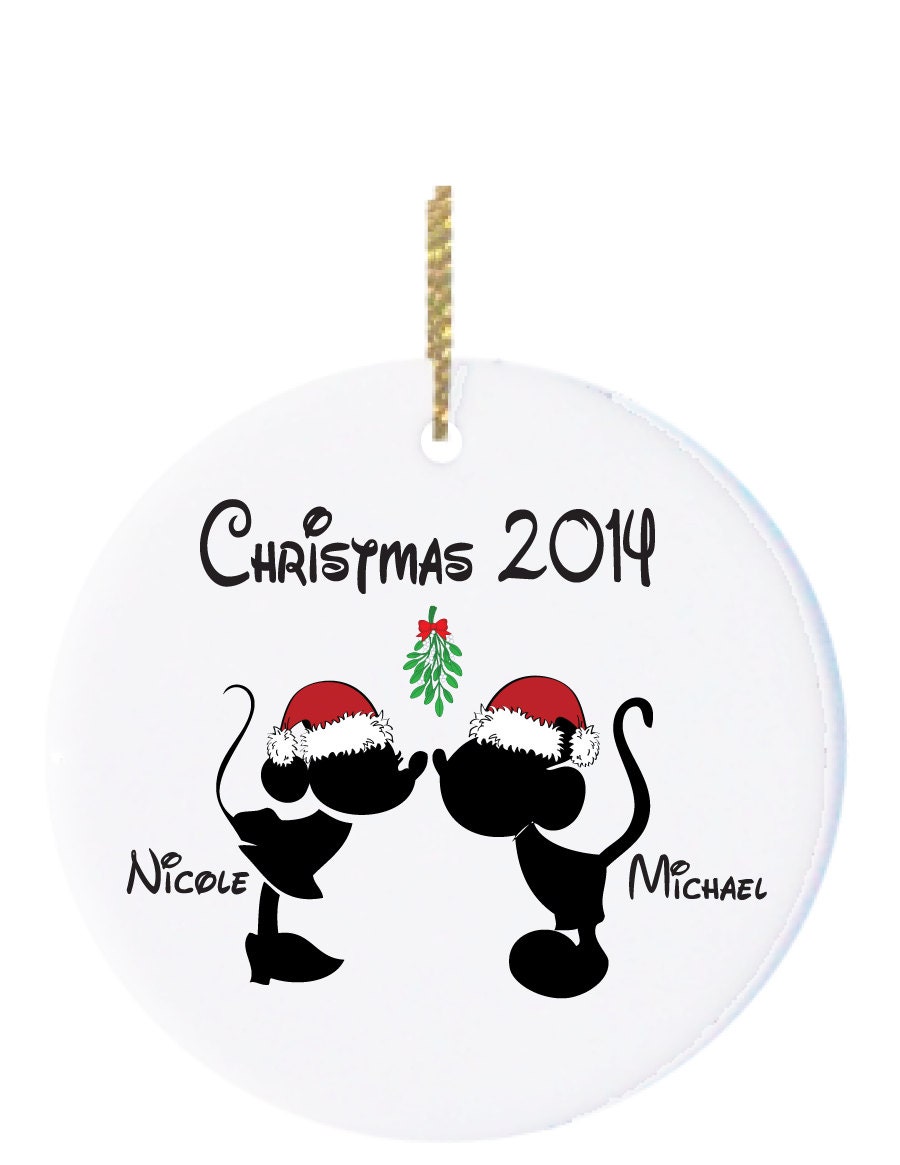 personalized christmas ornaments couple with mistletoe personalized christmas ornaments couple with mistletoe