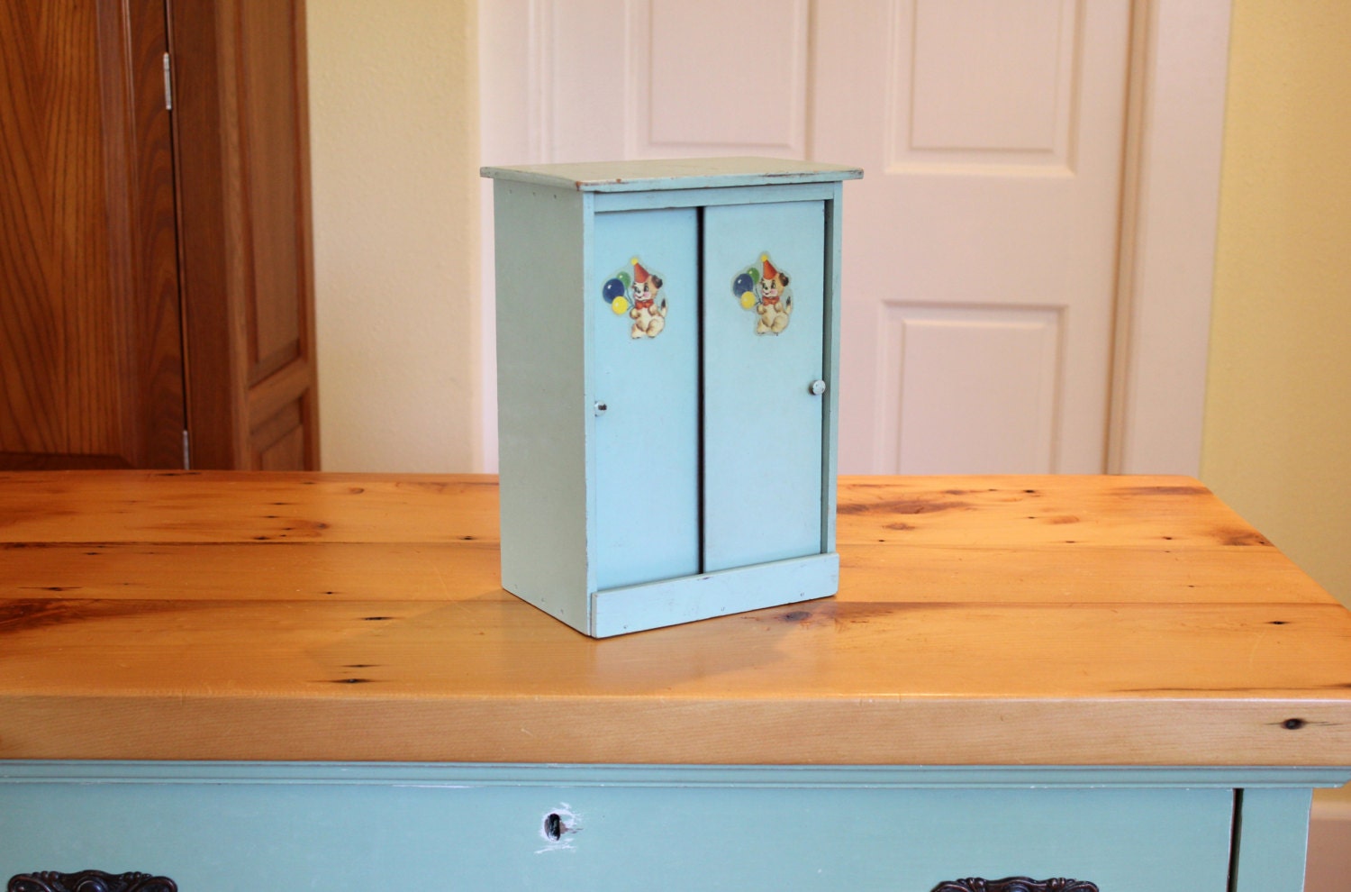 Adorable Armoire… Vintage Doll Furniture, Wardrobe / Armoire with
