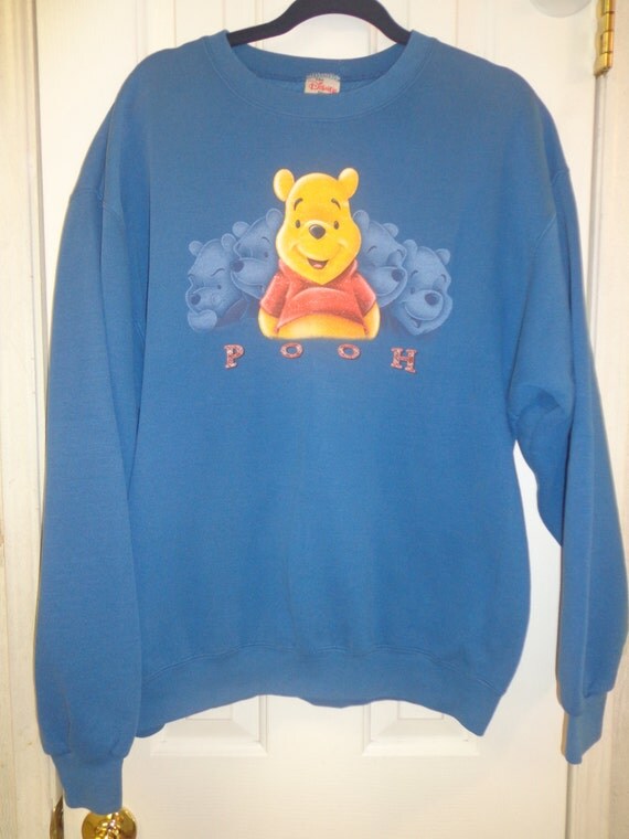 Winnie The Pooh Oversize Vintage Women's Blue Sweatshirt