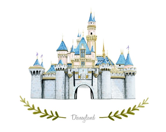 Custom Disneyland Castle Illustration Archival Art Print