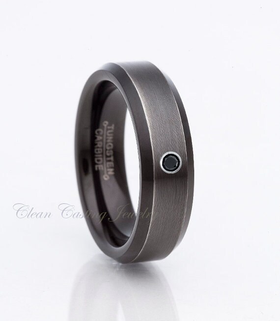 Gunmetal Tungsten Wedding Band,Gunmetal Tungsten Wedding Ring,Black ...