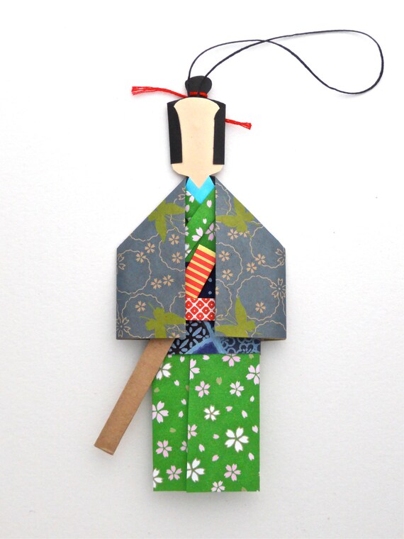 Origami Samurai Paper Doll Ornament