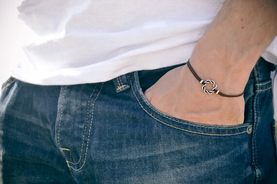 Bracelet for him karma bracelet for men with a silver braid