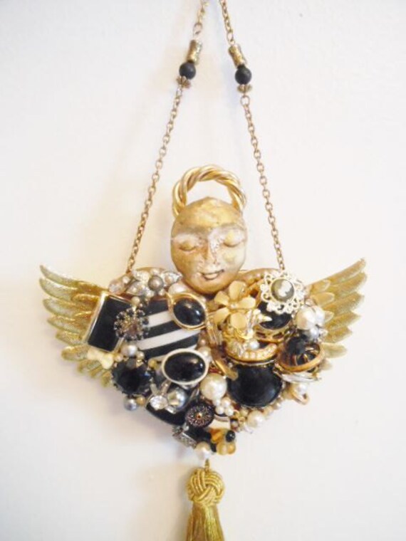 Costume Jewelry Collage vintage jewelry art by artysangels on Etsy