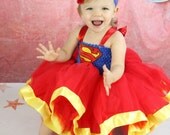 Superman Tutu Dress...Superman Costume...Superman Dress...Superhero Party...Girl Superhero Costume
