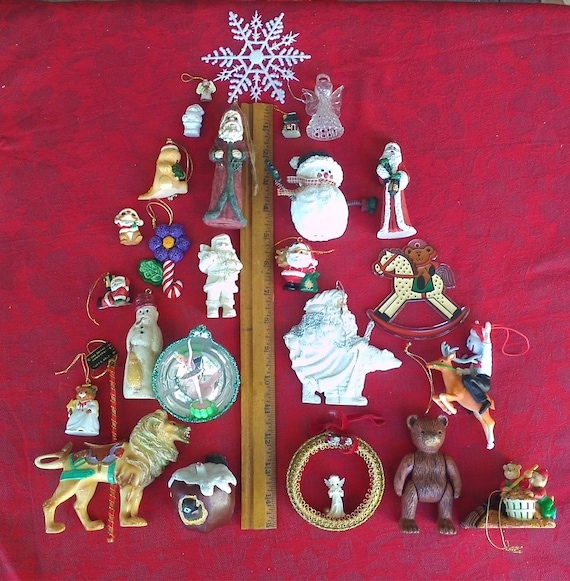 Resin and Plastic Christmas Tree Advent Calendar Ornaments lot