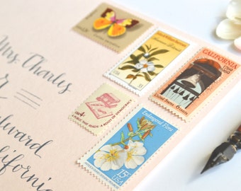 Wedding Stamps Vintage California Wedding Postage Stamps