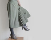 Vintage accordion panel skirt in gray, accordion pleated retro skirt