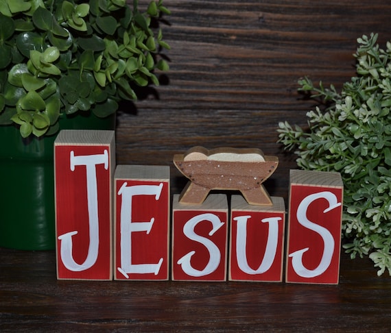 jesus blocks religious holiday decor religious christmas decor jesus blocks religious holiday decor religious christmas decor