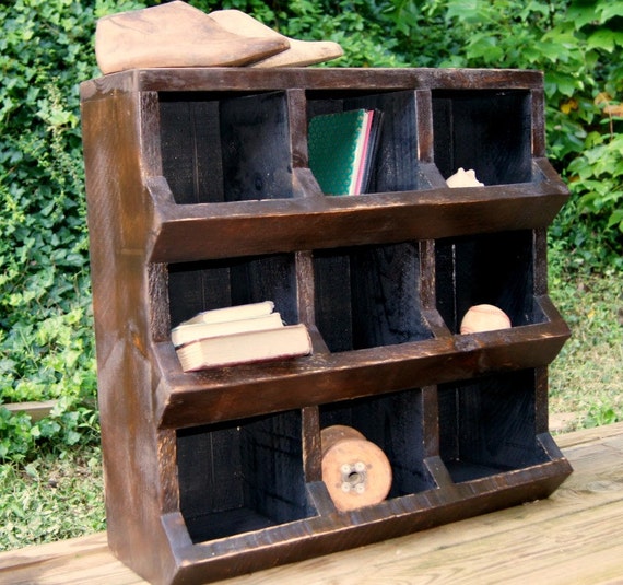  off any orders - Reclaimed Wood Chicken Coop Storage Bin - 9 Cubbies