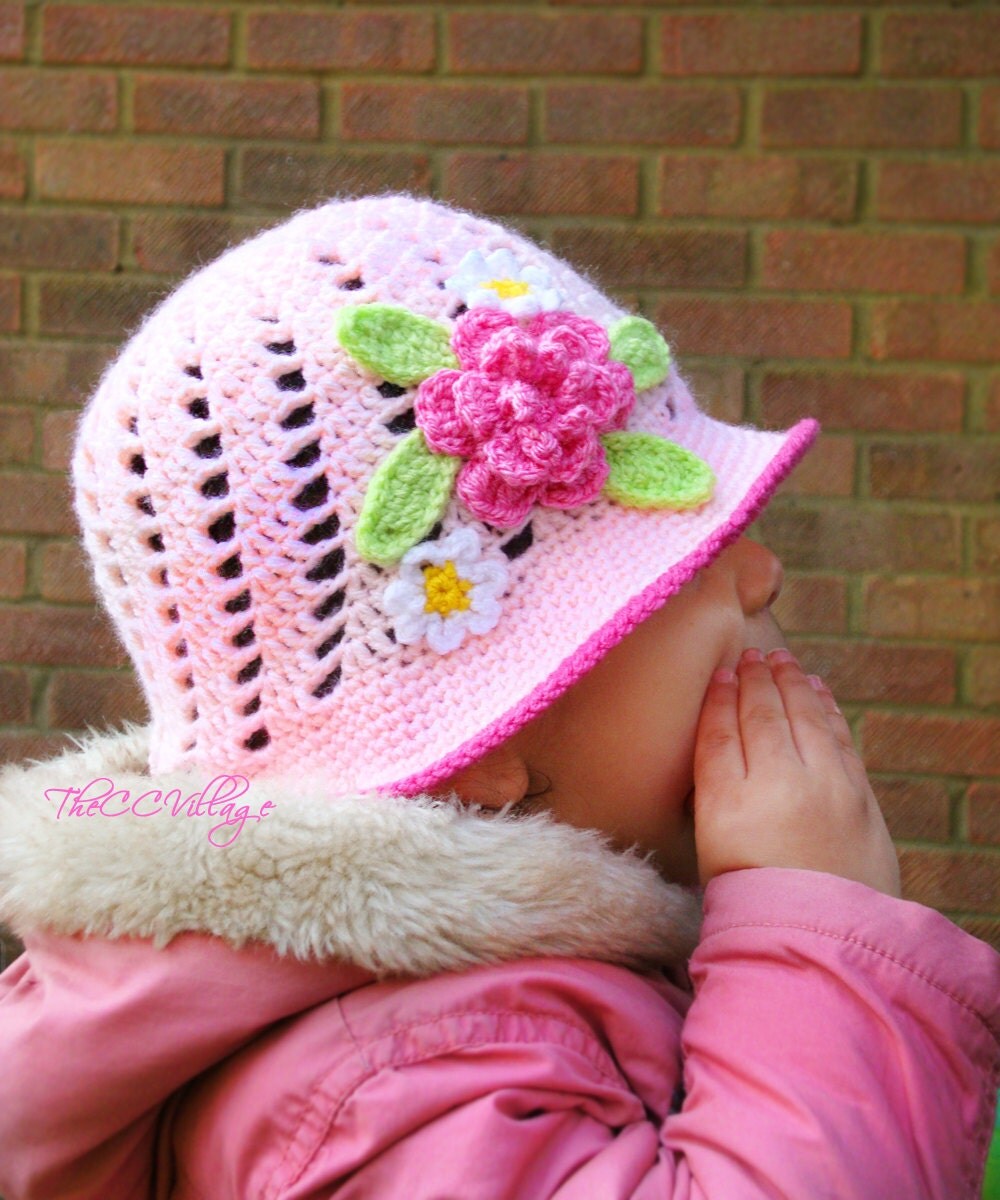 Winter Crochet baby girl Hat baby shower Cloche baby hat