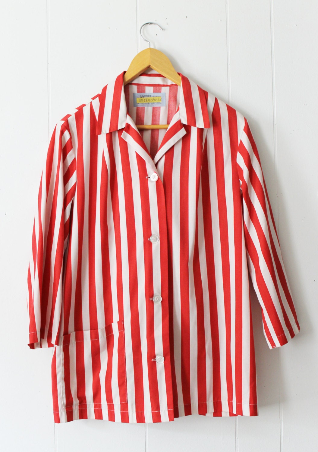 red and white short sleeve button up