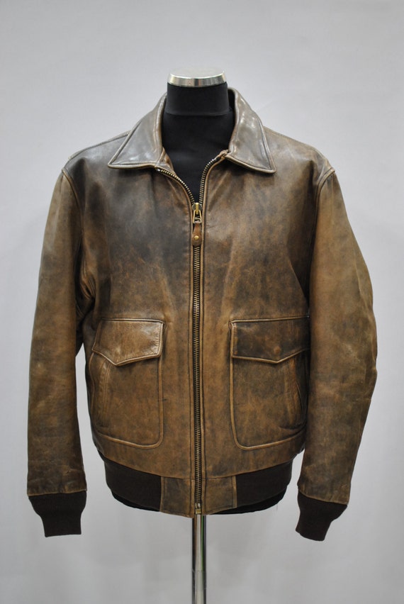 Vintage HEIN GERICKE men bomber leather jacket ...087