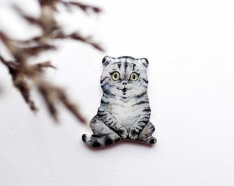 Cat brooch Cat gift|for|her Pet lover gifts Birthday gift|for|her Anniversary gift|for|girlfriend Cat jewelry Cat lovers gift Animal jewelry