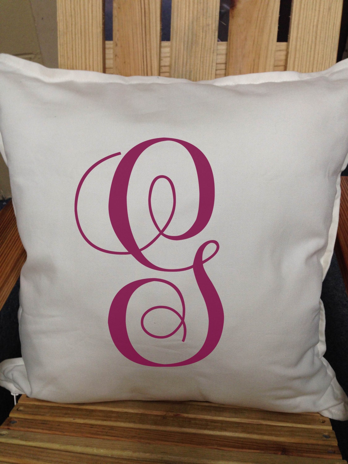 Custom Monogram 20 x 20 Pillow Cover Great for