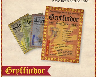 Gryffindor Sorting Hat Certificate