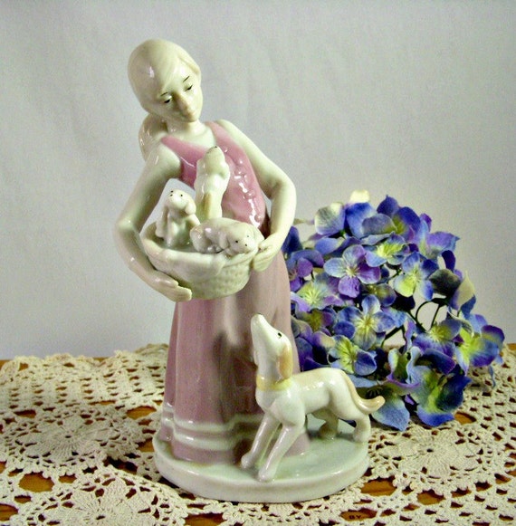 lladro basket of puppies