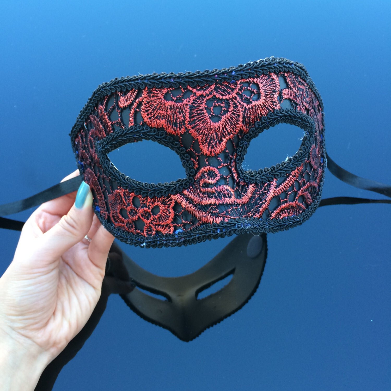 Mens Masquerade Mask Roman God Mask Greek God Mask Black