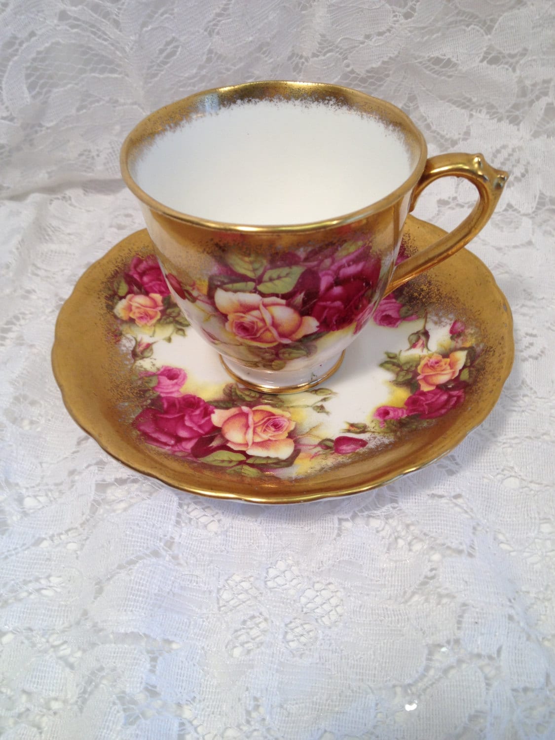 Royal Chelsea Golden Rose Fine Bone China Demitasse Tea cup