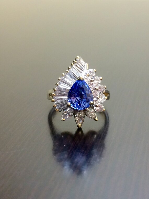 Art deco tanzanite engagement rings