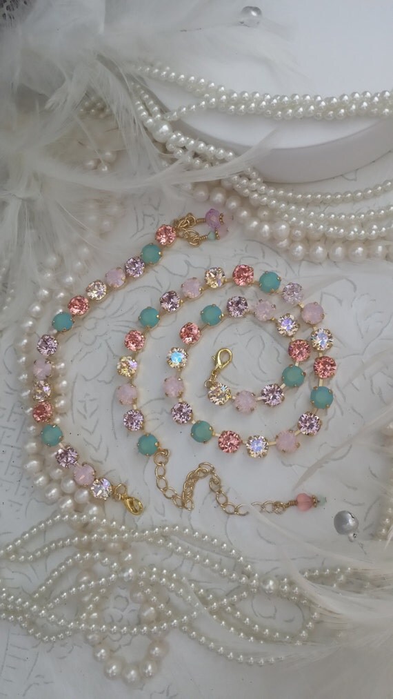 New SUGAR LAND. 8mm Genuine Swarovski Crystal Necklace. Sugary