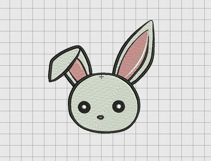 Bunny Bent Ear Rabbit Embroidery Design in 2x2 3x3 4x4 and 5x5