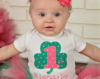 1st St. Patrick's Day Tutu Outfit, Shamrock Tutu Outfit