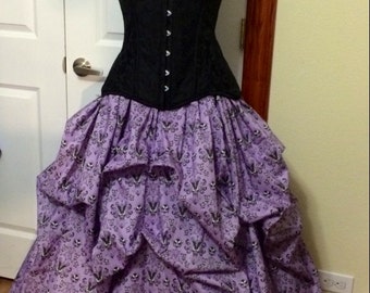 Haunted Mansion Bustle Skirt CUSTOM MADE to order Cotton Steampunk Victorian Pick-up