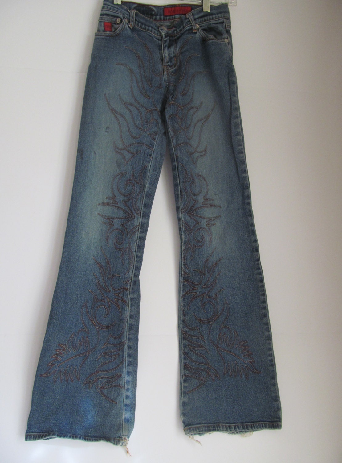 90s Denim Blue Jeans sz 1 Embroidered Jeans by ReVintageBoutique