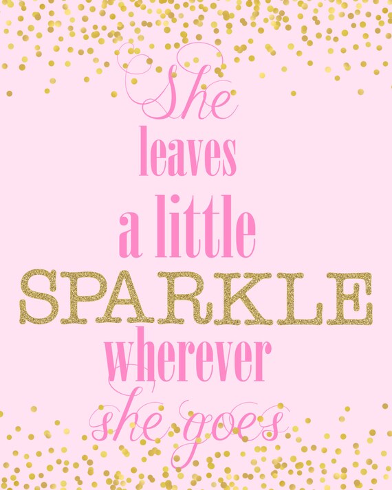 She Leaves A Little Sparkle Digital File Word Art Little