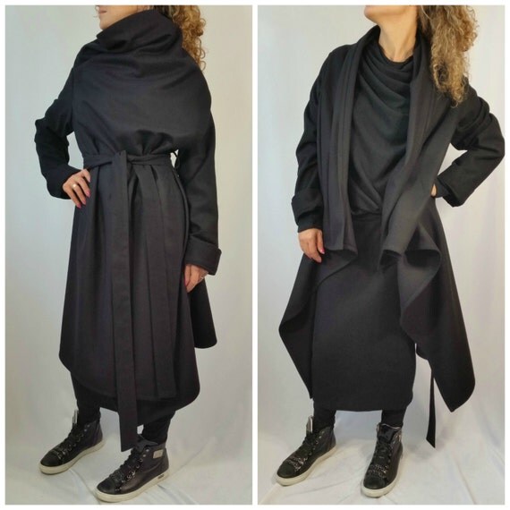 Wool Coat Winter Cape Coat Cashmere Poncho coat Long Sleeve