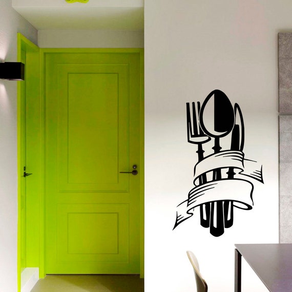 Wall Decals Set of Knife Fork and Spoon Decal by VinylDecals2U