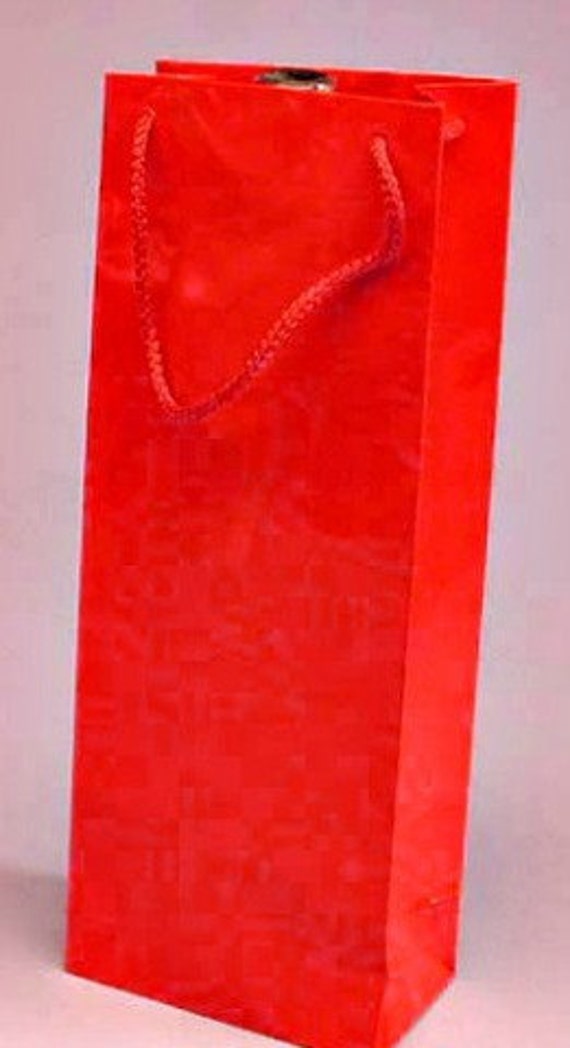 5 Red Wine Gift Bags with Rope Handles Wine Bottle Gift Bags