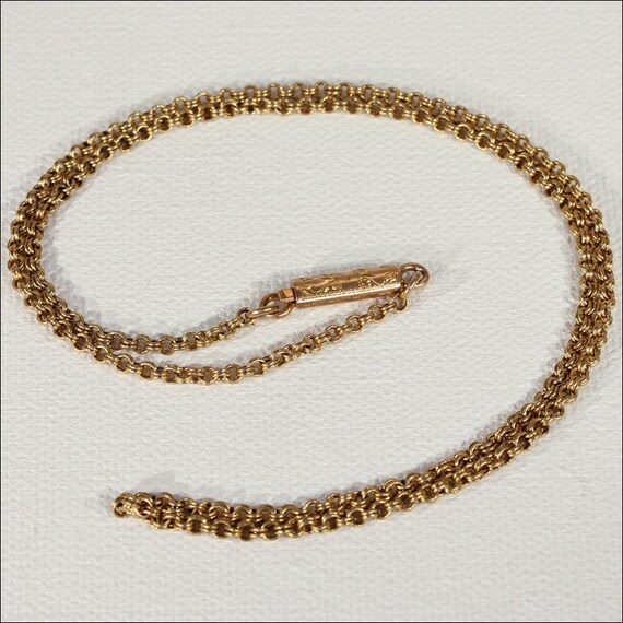 Antique Handcrafted 15k Gold 18 inch Chain with Barrell Clasp