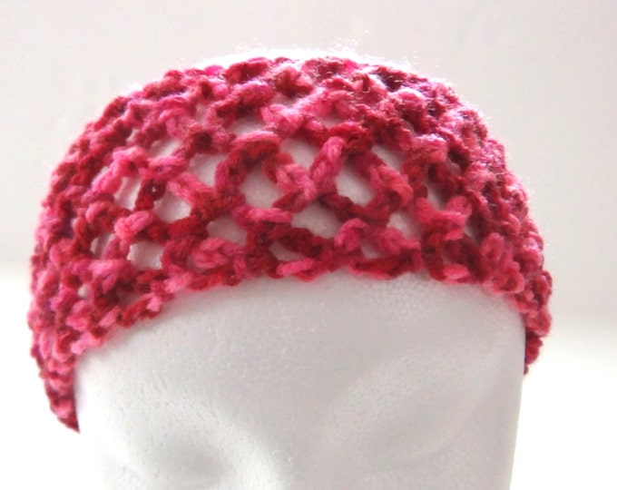 Headband - Crochet Headband - Red and Pink Headband