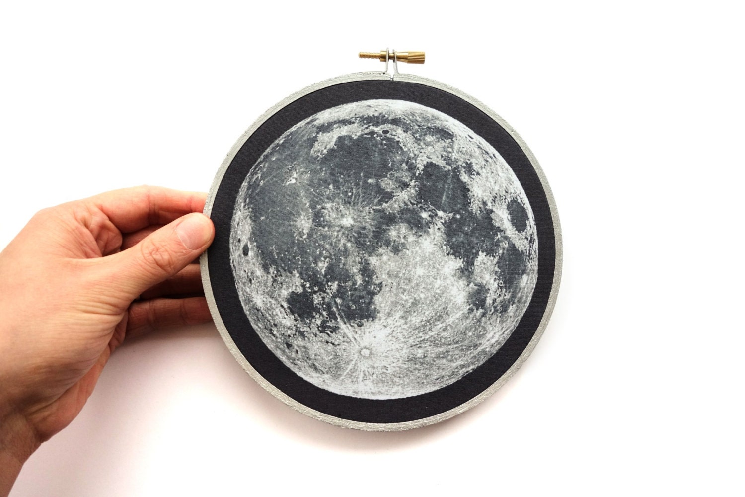Download Moon Print in Embroidery Hoop. Nasa Print Space print Space