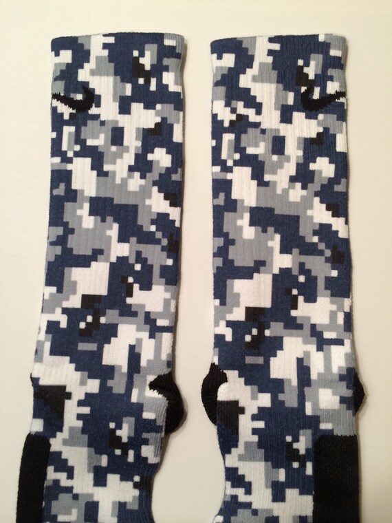 Navy Gray Digi Camo Nike Elite Socks by LeagueReady on Etsy