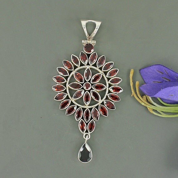 Natural Mozambique Garnet Gemstone 925 Sterling By Silvergem2014 7151