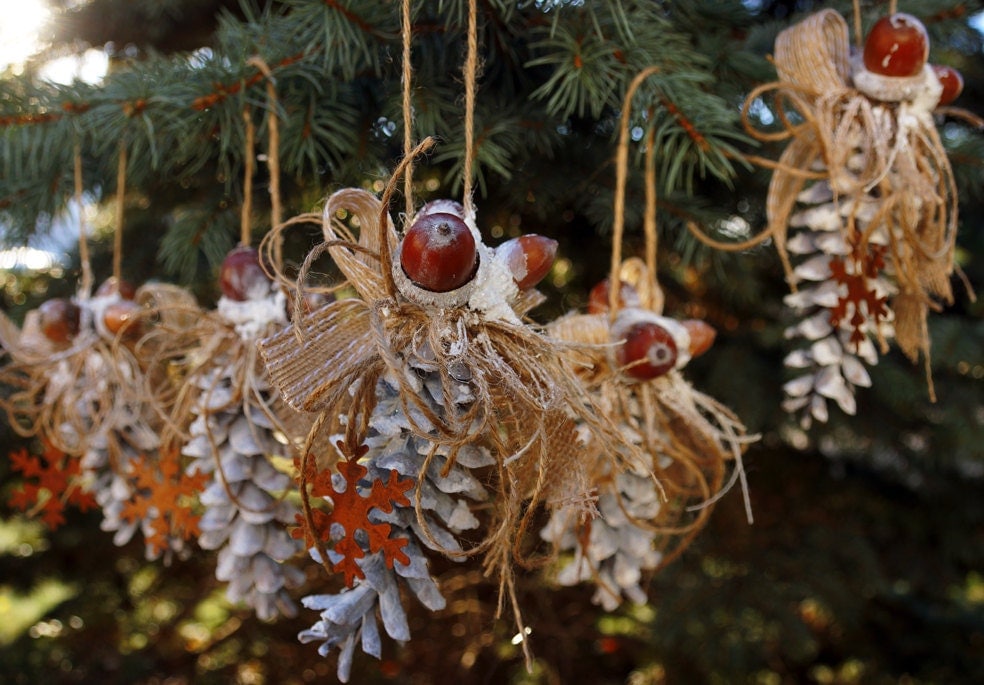 pine cone christmas ornament rustic set 5 by laivaart on etsy pine cone christmas ornament rustic set 5 by laivaart on etsy
