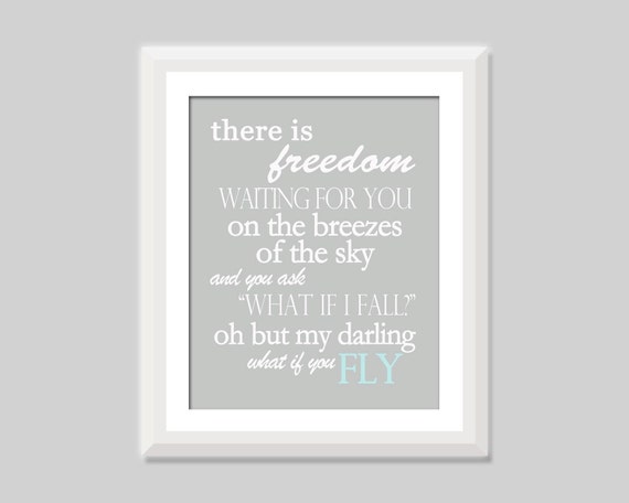 What if you Fly Inspirational Quote Wall Art by SweetPapelDesigns