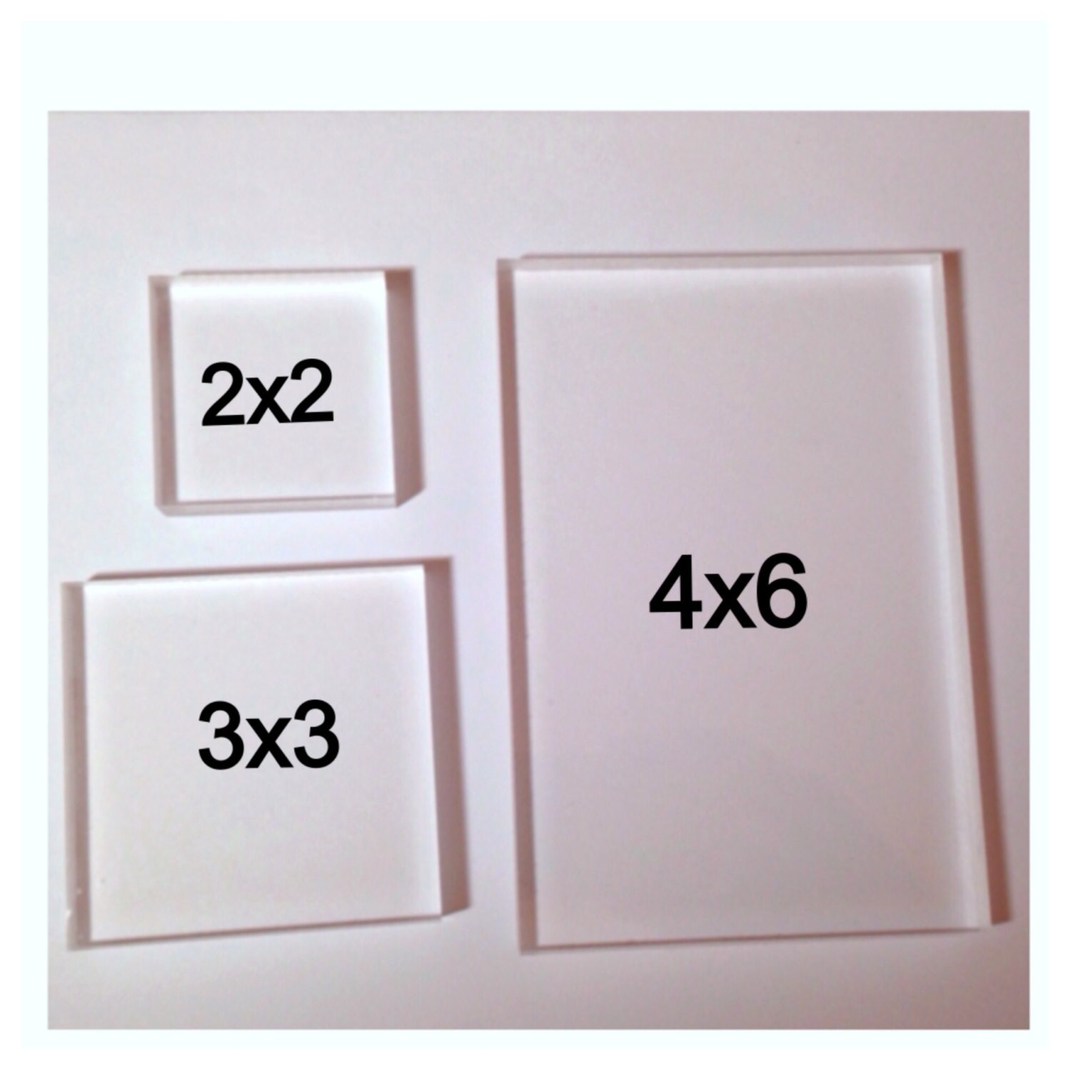 2 x 2 inch Acrylic Stamping Block 1/2 Inch Thick Acrylic