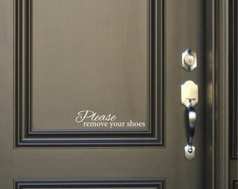 Please remove your shoes Sign Vinyl Decal Sticker