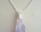 Raw Amethyst Necklace - Crystal Pendant - Natural Stones - OOAK - Magical - Amulets - Gifts